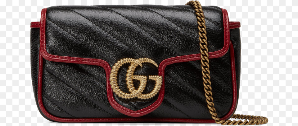 Gucci Marmont Super Mini Black Red, Accessories, Bag, Handbag, Purse Png