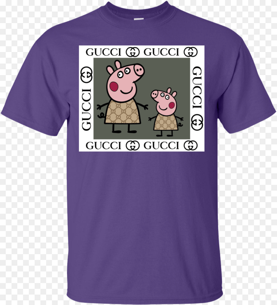 Gucci Peppa Pig Shirt, T-shirt, Clothing, Animal, Mammal Free Png