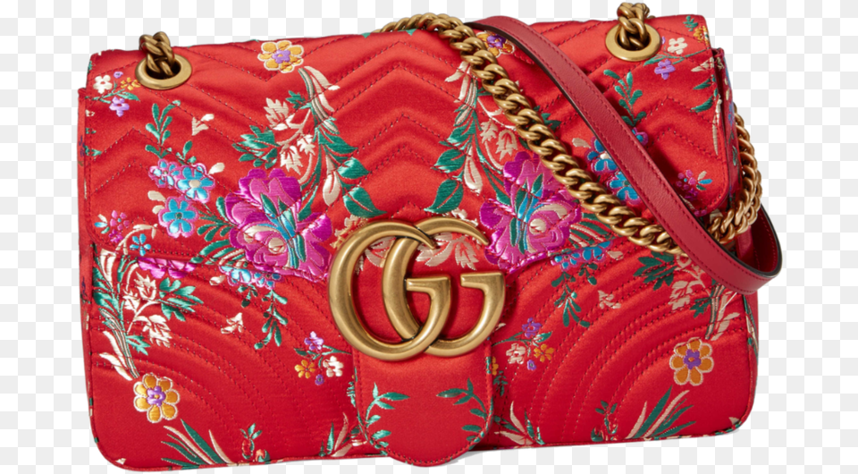 Gucci Red Bag With Flowers, Accessories, Handbag, Purse Free Png