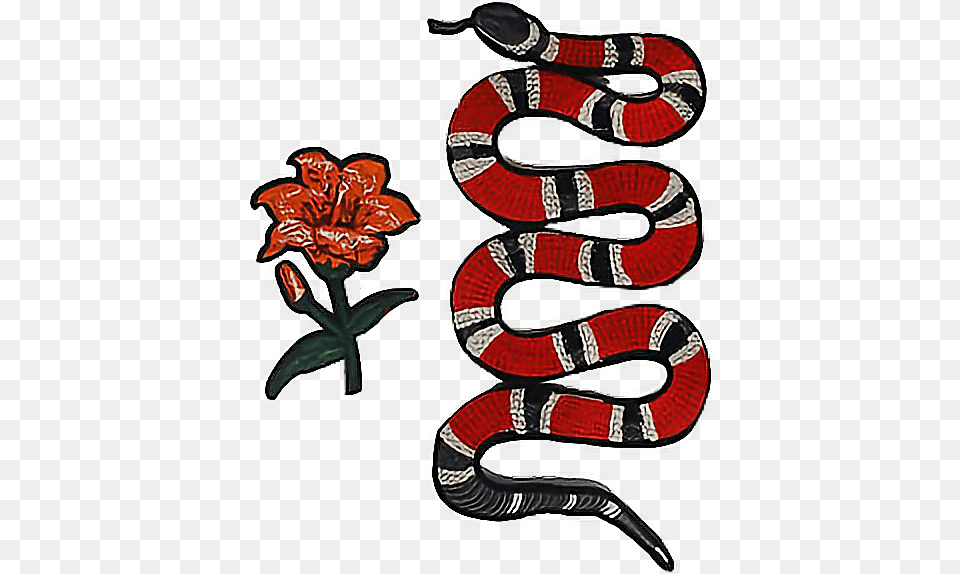 Gucci Ricegum Clout Cloutgang Snake Rose Flower Patch, Animal, King Snake, Reptile, Person Free Png Download