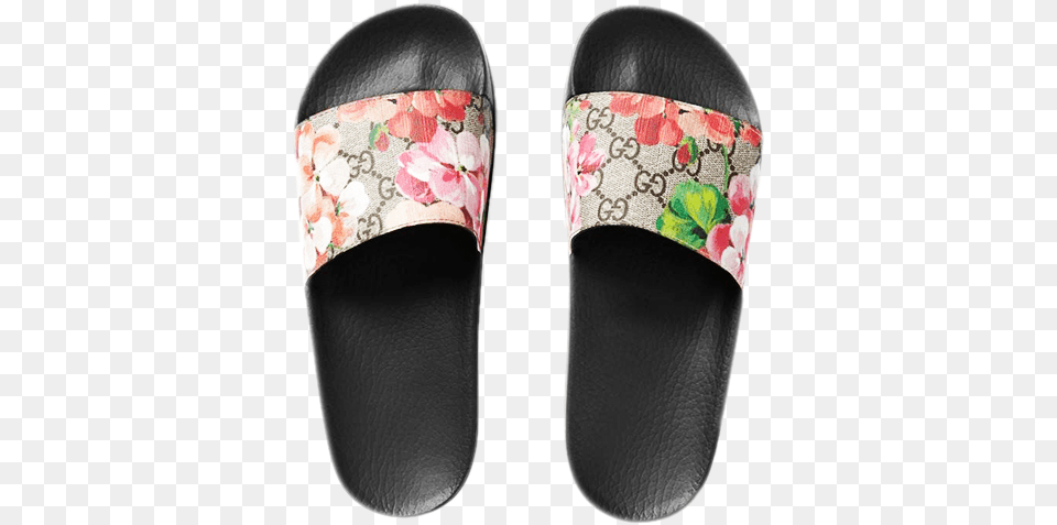 Gucci Slides With Flowers, Clothing, Footwear, Shoe, Sandal Free Png Download