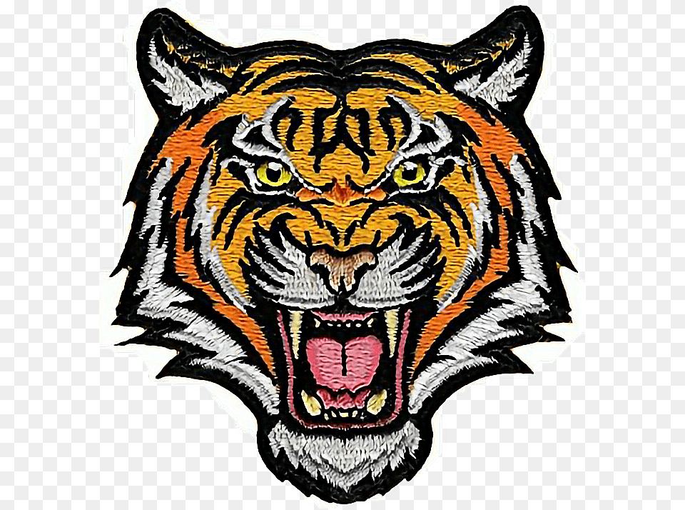 Gucci Tiger Tiger Patch Embroidered Iron On Applique Roaring Bengal, Animal, Mammal, Wildlife, Home Decor Free Transparent Png