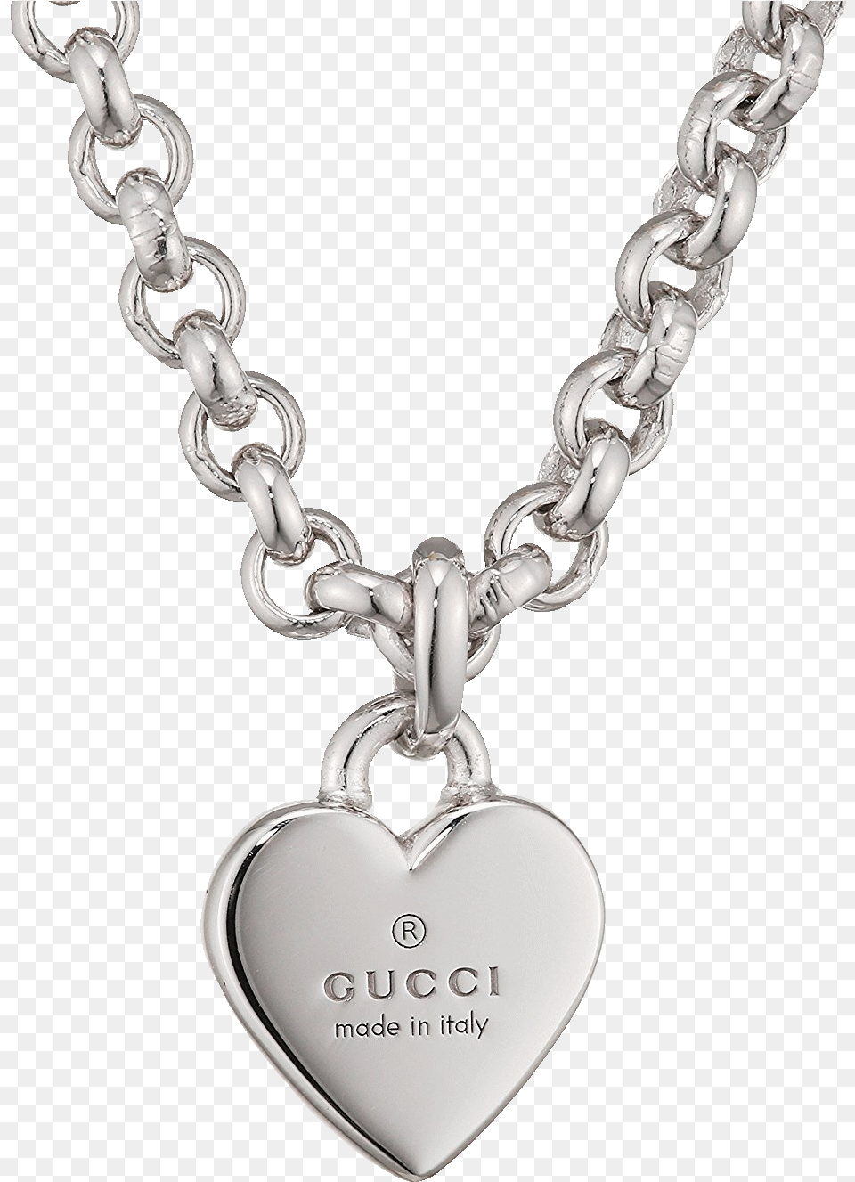 Gucci Trademark Necklace Gucci Sterling Silver Trademark Heart Necklet, Accessories, Jewelry, Pendant Free Png