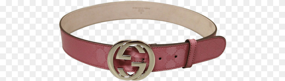 Gucci Women39s Pink Gg Canvas Interlocking G Buckle Belt, Accessories Free Png