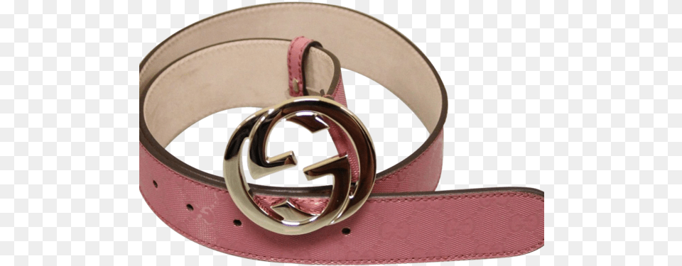 Gucci Women39s Pink Gg Canvas Interlocking G Buckle Belt Buckle, Accessories Free Png