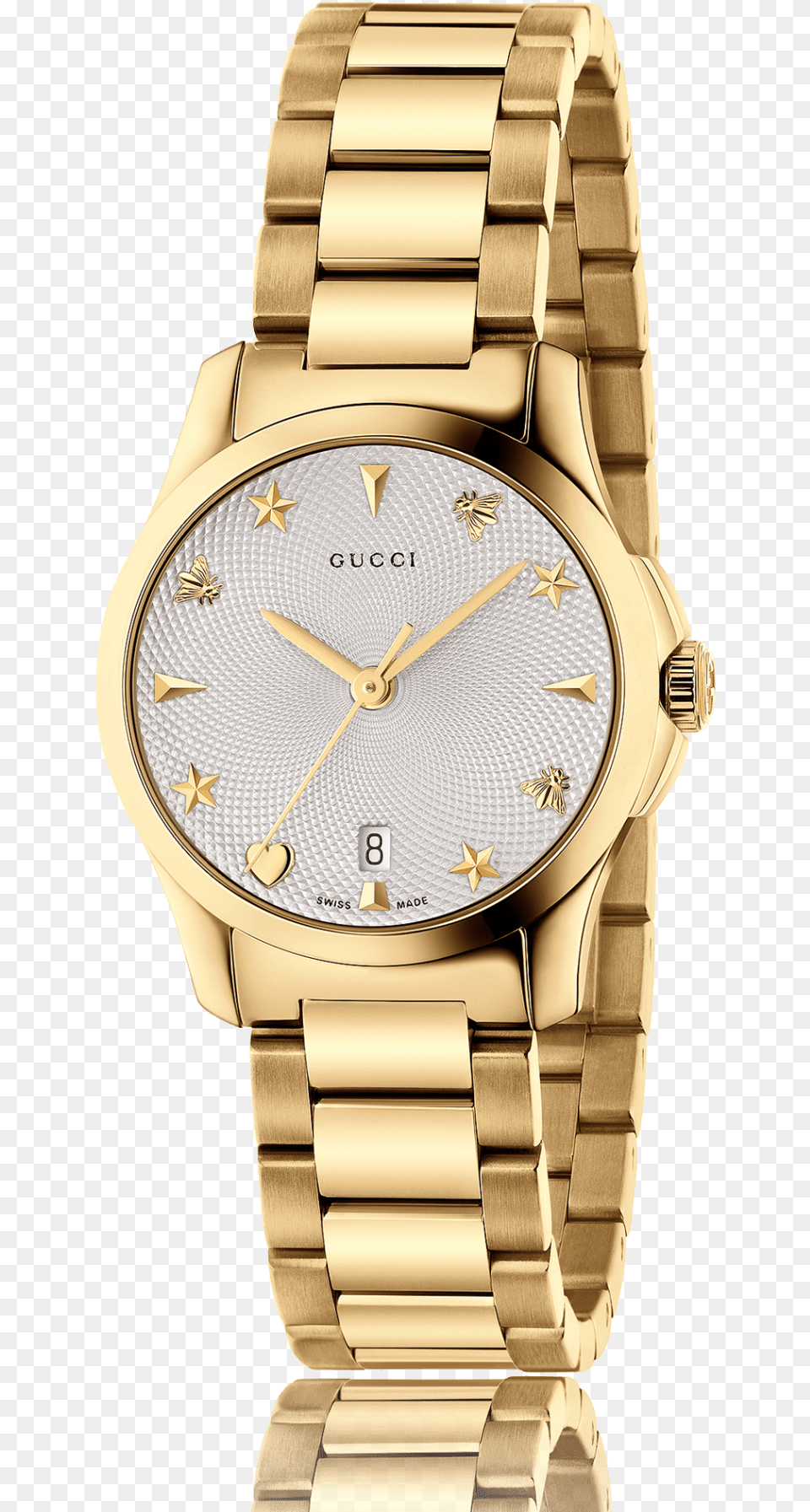 Gucci G Timeless Ladies Gold Pvd Plate Silver Gucci G Timeless Silver Dial Two Tone Watch, Arm, Body Part, Person, Wristwatch Png Image