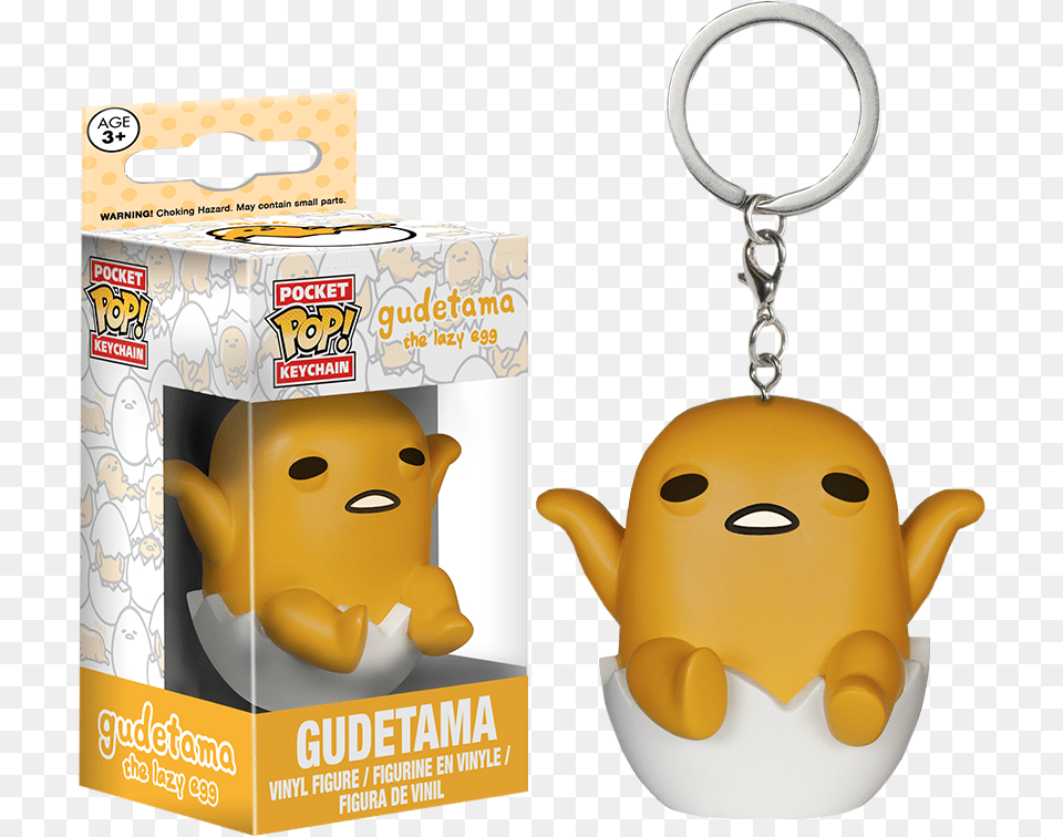 Gudetama Pocket Pop Vinyl Keychain Funko Pocket Pop Gudetama Keychain, Toy, Box, Plush, Cardboard Png Image