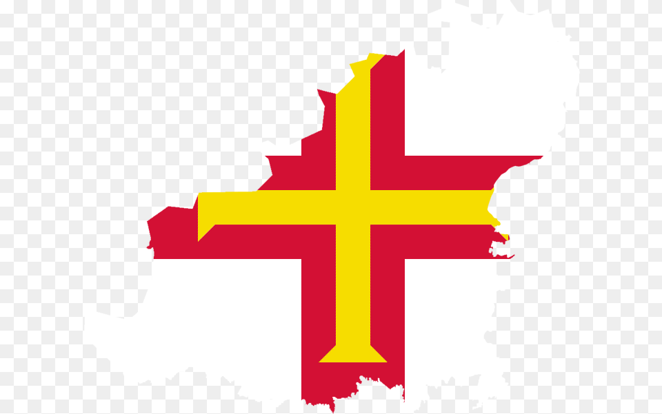 Guernsey Flag Vector Clip Art Flag Of Guernsey, Cross, Symbol, Logo, Person Png Image