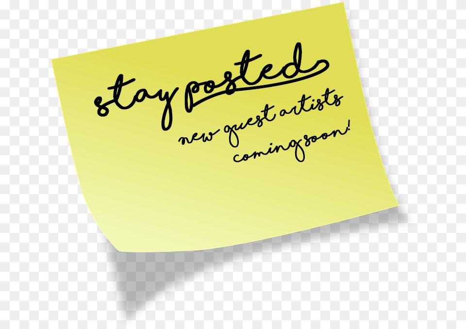 Guest Artist Post It Calligraphy, Handwriting, Text, White Board Png Image