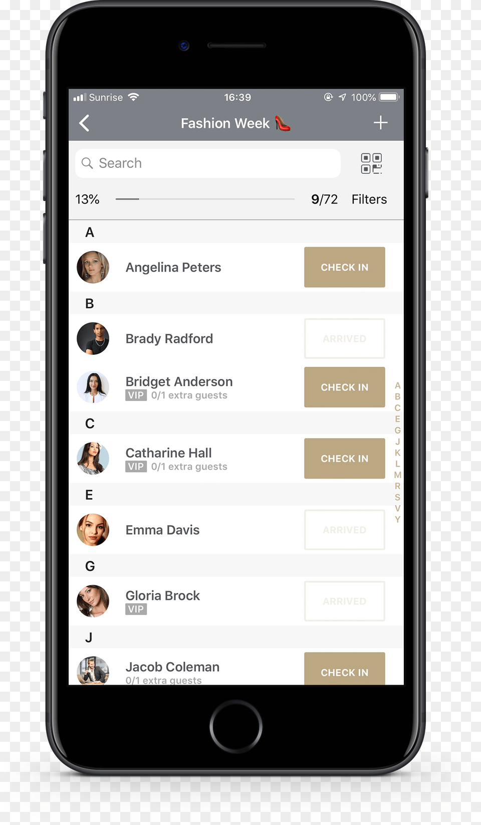 Guest List Screen For Mobile, Electronics, Mobile Phone, Phone, Person Png Image