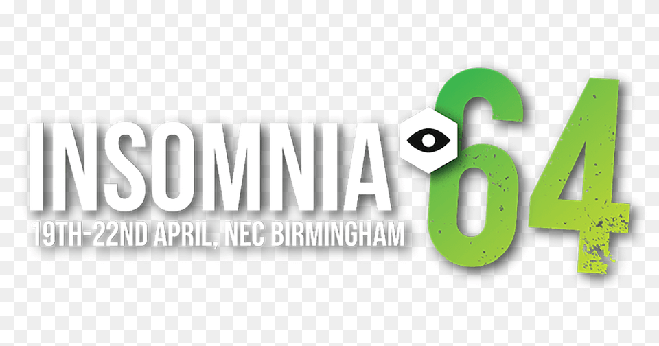 Guests Announced For Insomnia Gaming Fest U2013 Teneighty Insomnia 64 Gaming, Symbol, Text, Number, Green Free Png