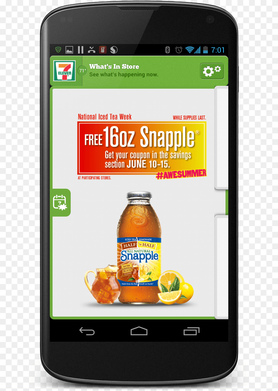 Guests Can Claim Their Free Snapple Coupon By Texting Mobile Phone, Electronics, Mobile Phone, Beverage, Juice Png Image