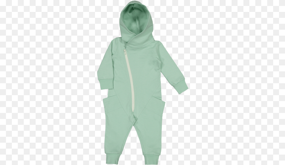 Gugguu Jumpsuit Green Vineaqua Mint Gugguu Jumpsuit Pink, Clothing, Hood, Knitwear, Sweater Free Transparent Png