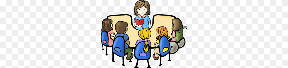 Guided Reading Clipart Group With Items, Book, Comics, Publication, People Png Image