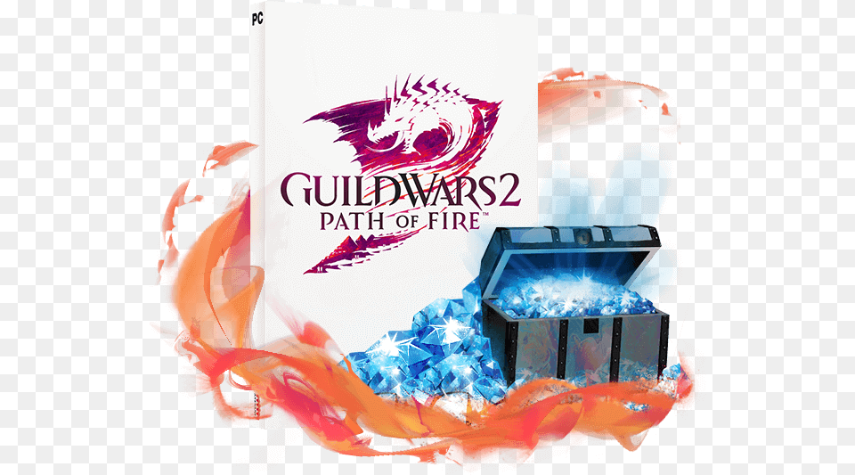 Guild Wars 2 Online Store Gaming Gw2 Path Of Fire Logo Transparent, Advertisement, Poster, Person, Animal Free Png Download