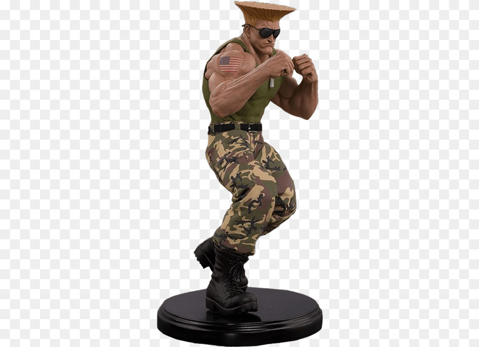Guile Exclusive 14 Scale Statue Guile, Adult, Male, Man, Person Free Png Download