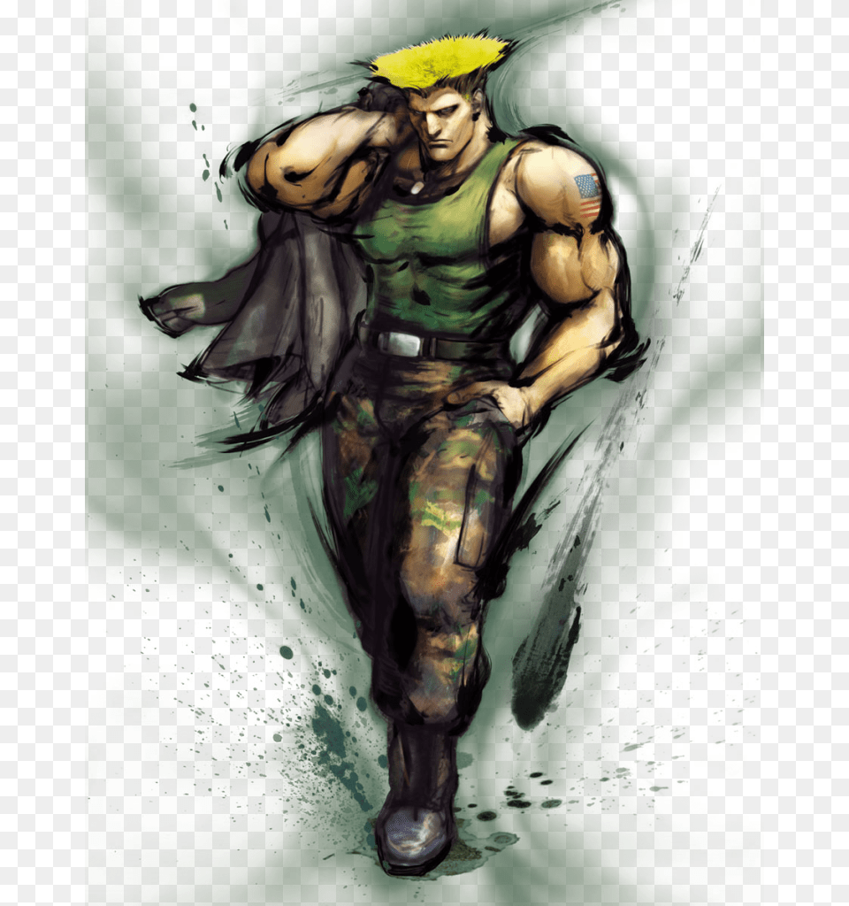 Guile Street Fighter Iv, Adult, Painting, Man, Male Free Png Download