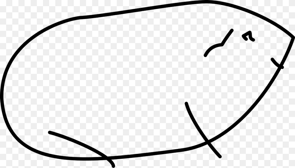 Guinea Pig Sketch, Gray Png Image