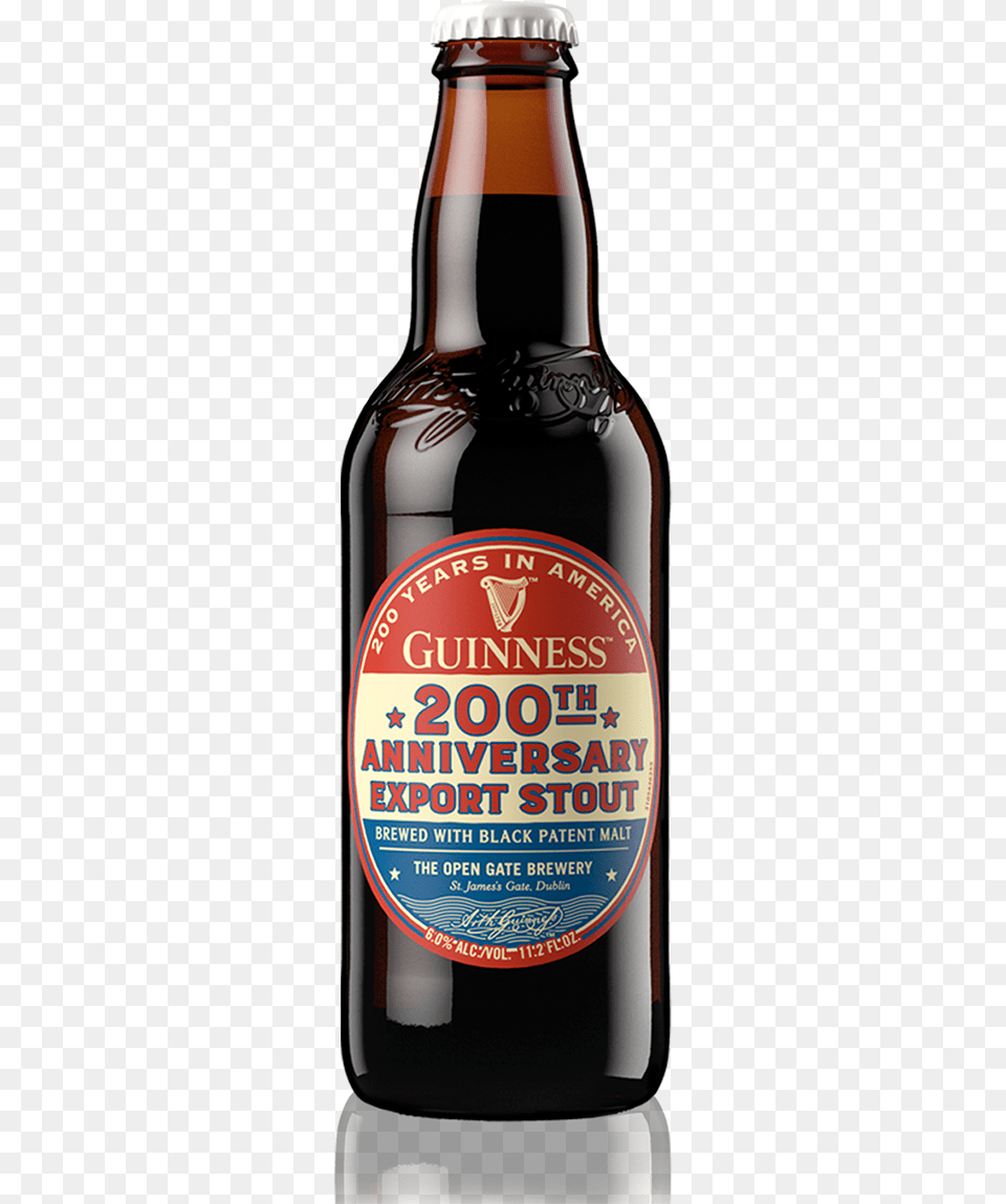 Guinness 200th Anniversary Stout, Alcohol, Beer, Beer Bottle, Beverage Png