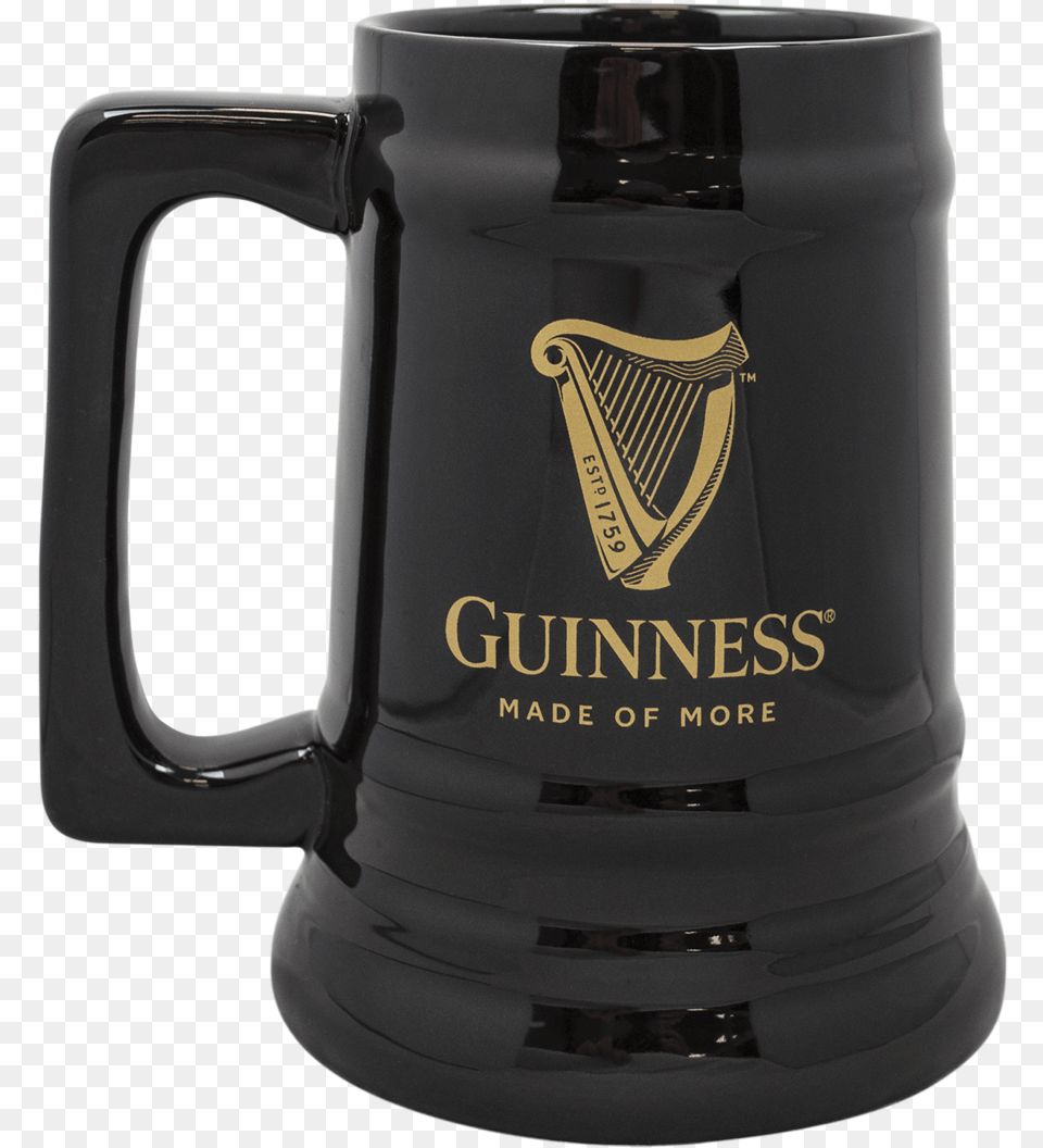 Guinness Black Ceramic Harp Beer Tankard Guinness Beer Mug, Cup, Stein, Alcohol, Beverage Png Image