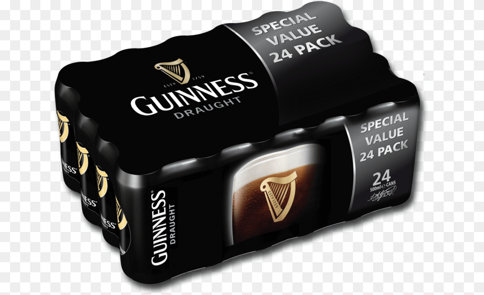 Guinness Can Pack 24x500ml Guinness, Alcohol, Beer, Beverage, Cup Png