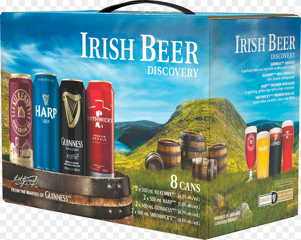 Guinness Irish Beer Discovery Pack Irish Beer Pack, Alcohol, Beverage, Lager, Can Free Png