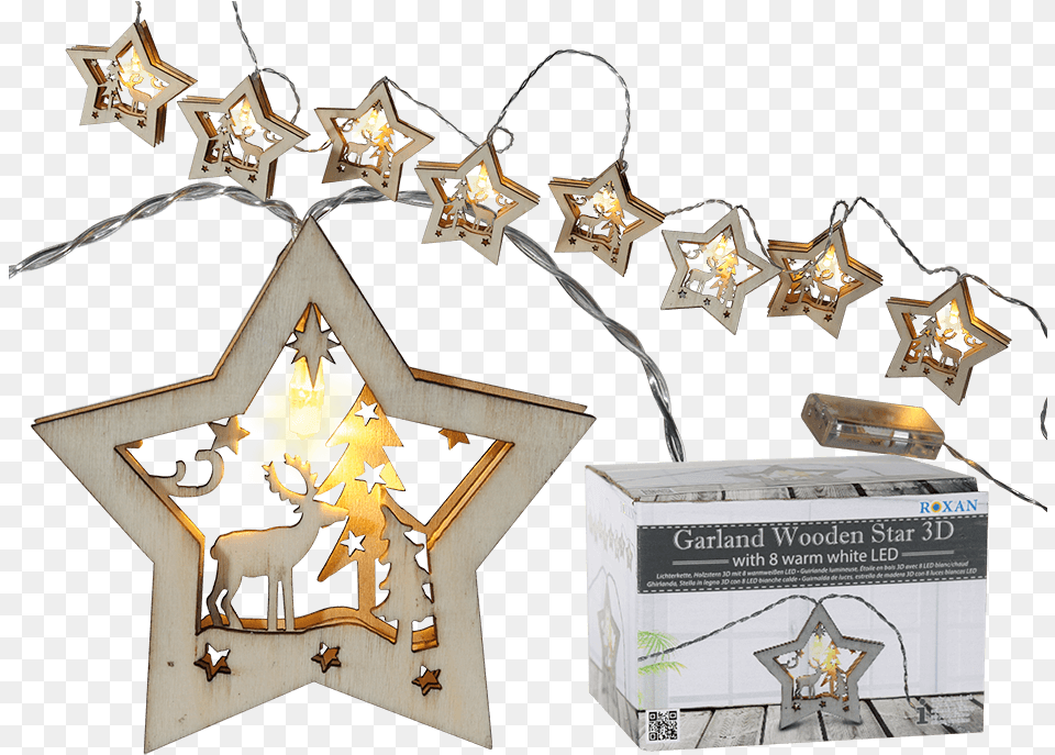 Guirlande De Led Avec Toiles En Bois, Star Symbol, Symbol, Accessories, Animal Free Png Download