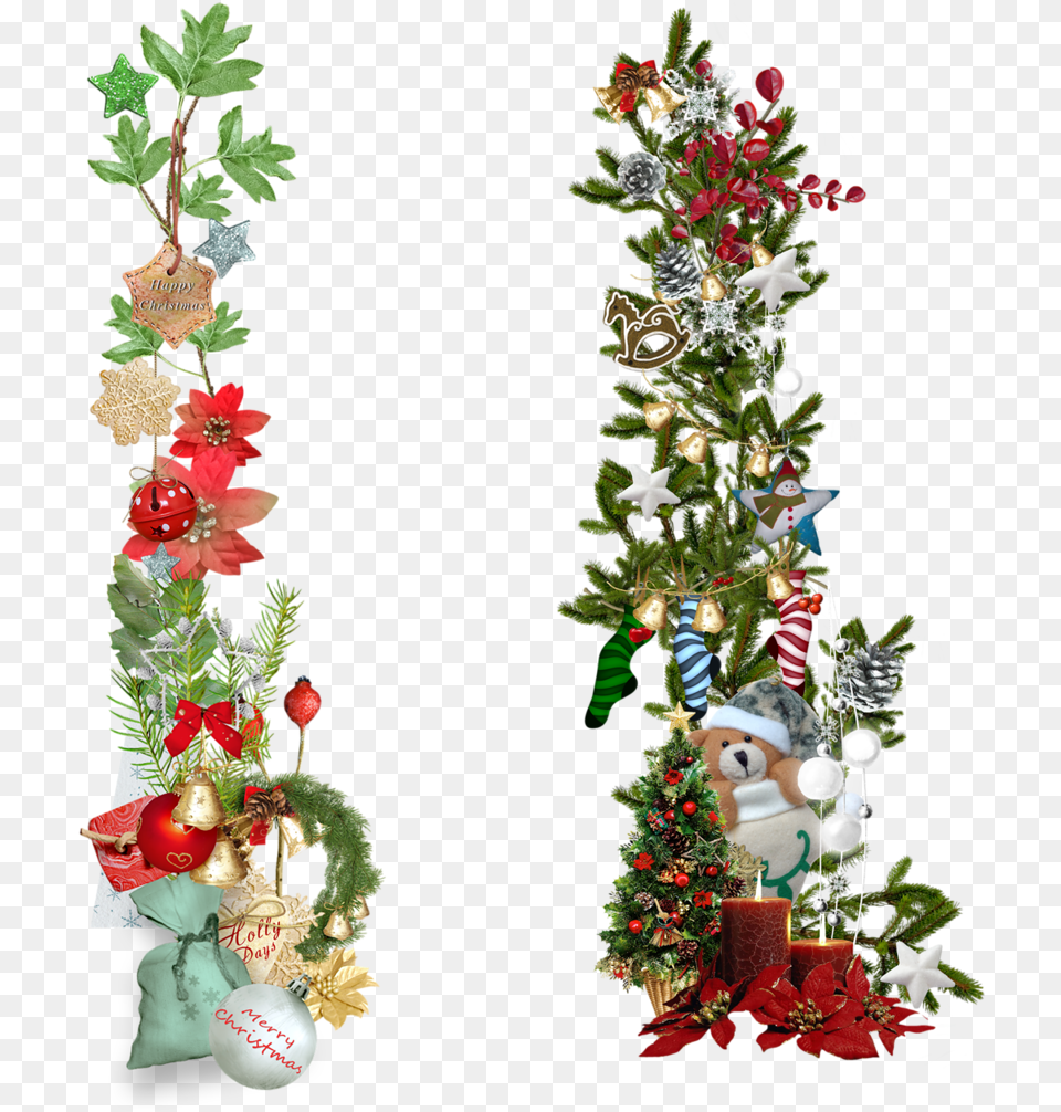 Guirlandes De Noel Christmas Border Design Clipart, Christmas Decorations, Festival, Plant, Flower Free Png Download