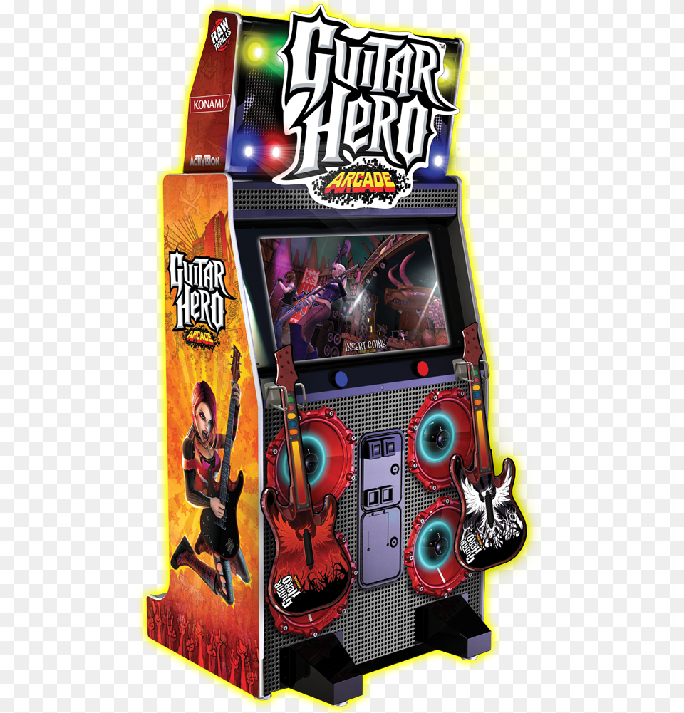 Guitar Arcade Guitar Hero Machine, Adult, Person, Woman, Female Free Transparent Png