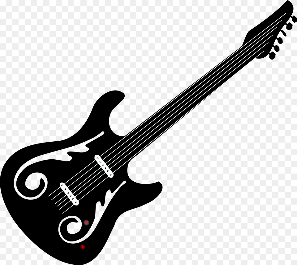 Guitar Clip Art Black, Musical Instrument, Blade, Dagger, Knife Png Image
