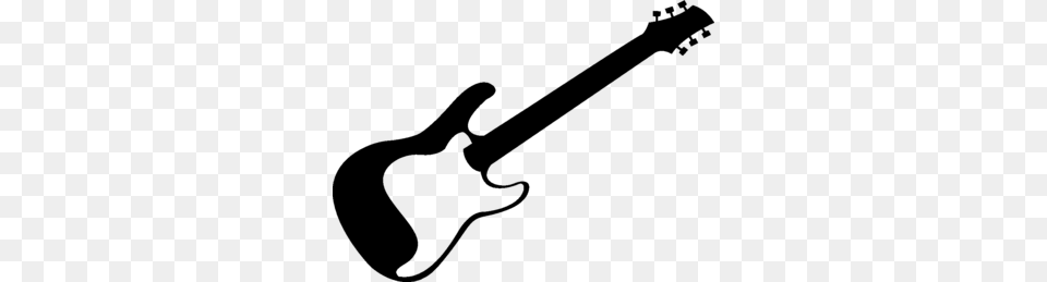 Guitar Clipart, Gray Free Png