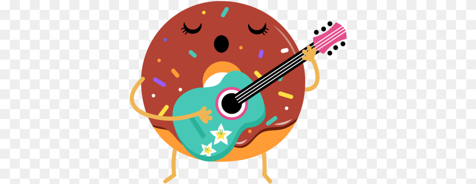 Guitar Donut Peep Doughnut, Food, Sweets, Baby, Person Png