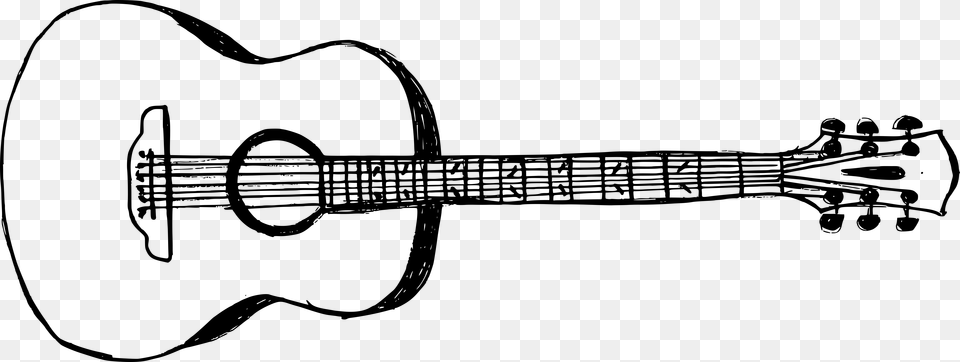 Guitar Drawing No Background, Gray Free Png