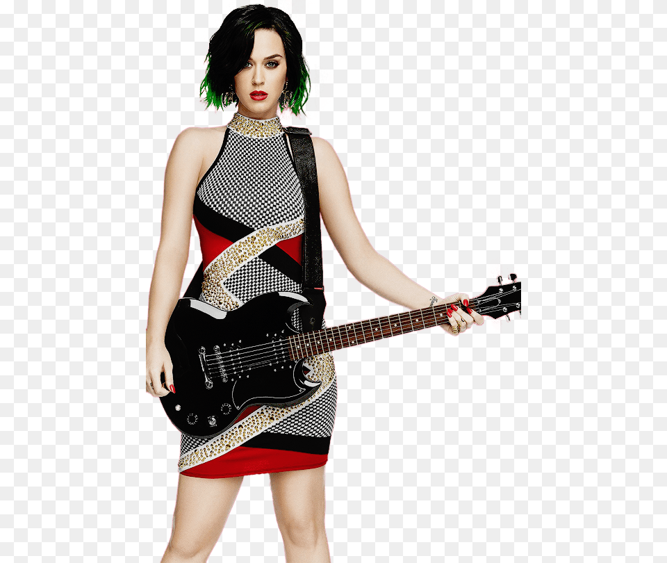 Guitar Dress Katy Perry Transparent, Musical Instrument, Adult, Female, Person Free Png