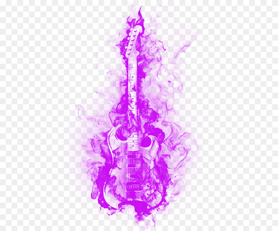 Guitar Flames Ftestickers Guitar Creative, Light, Purple, Adult, Bride Free Transparent Png