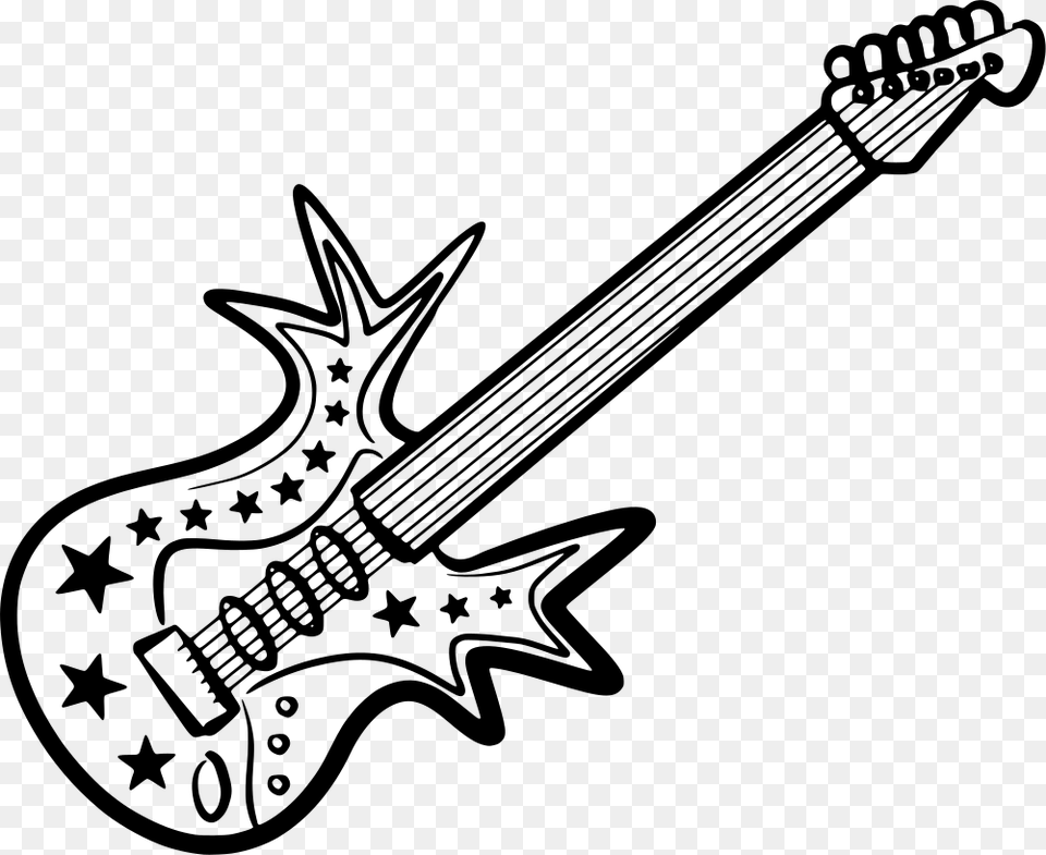 Guitar Line Art, Gray Free Transparent Png