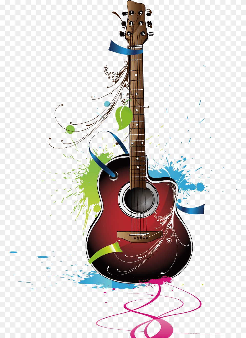 Guitar Musical Instrument Instrument De Musique Couleur, Musical Instrument, Bass Guitar Free Png