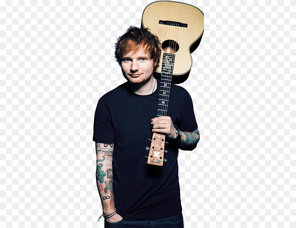 Guitar On Shoulder Ed Sheeran Ed Sheeran, Person, Skin, Tattoo, Adult Png Image