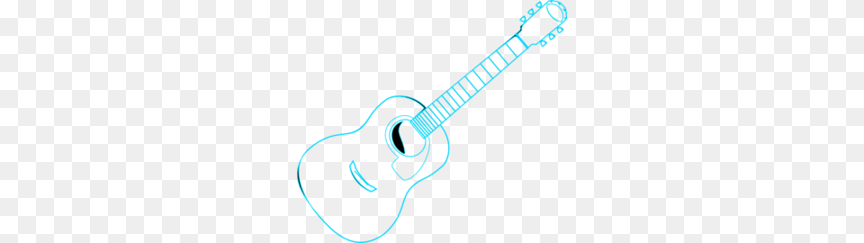 Guitar Outline Blue Clip Art, Musical Instrument, Smoke Pipe Free Png Download