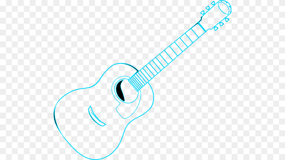 Guitar Outline Blue Clip Art Guitar Clipart Blue, Musical Instrument, Smoke Pipe Free Png Download