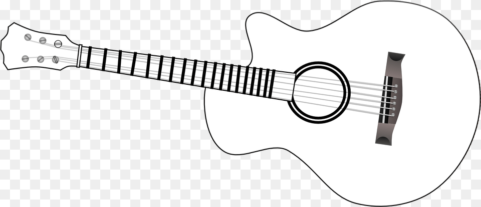 Guitar Outline Clip Art Black And White Acoustic Guitar, Bass Guitar, Musical Instrument Png