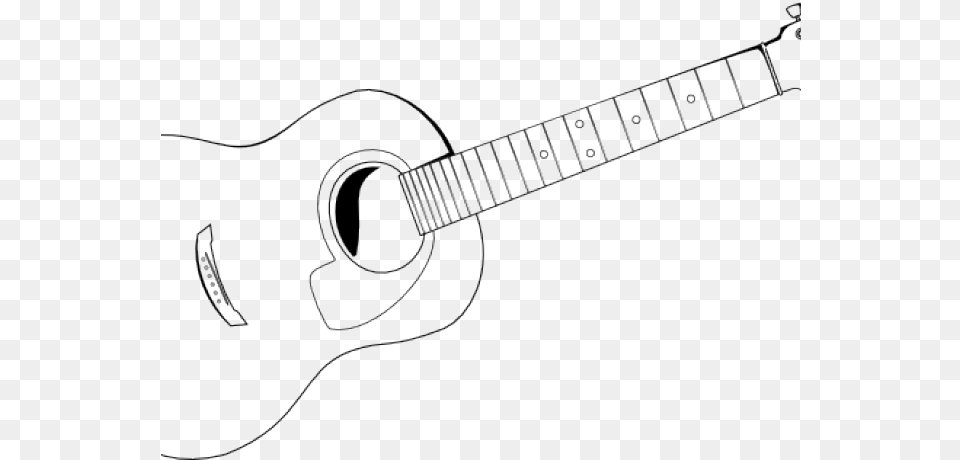 Guitar Outline Cliparts Acoustic Guitar Black Amp White, Musical Instrument Free Png Download
