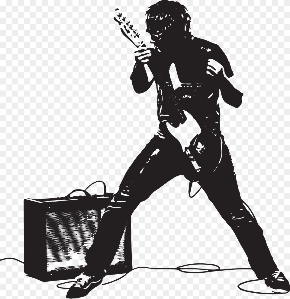 Guitar Pink Floyd Silhouette Rock Musical Instruments Rock Guitarist Black, Adult, Person, Man, Male Png Image