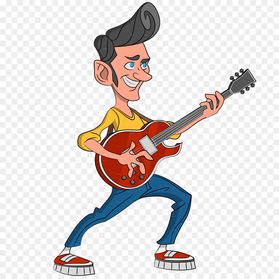 Guitar Player Cartoon Clip Art, Person, Musical Instrument, Face, Head Free Png Download