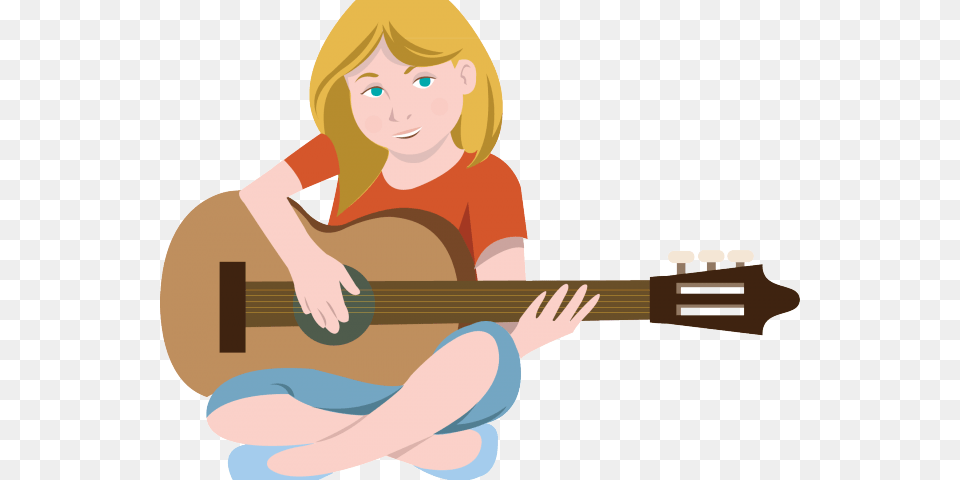 Guitar Player Cartoon Playing Guitar Clipart Transparent, Adult, Person, Musical Instrument, Woman Png Image