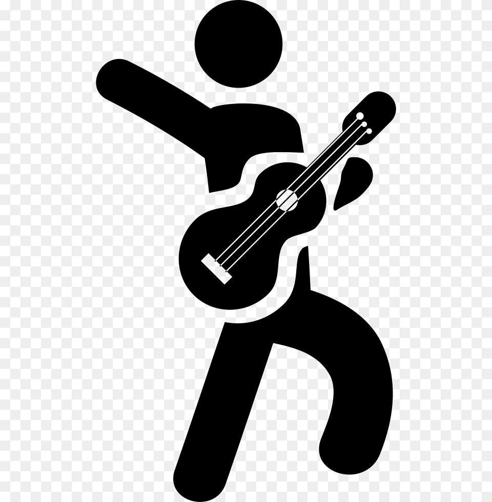 Guitar Player Playing Instrument Icon, Stencil, Smoke Pipe Free Transparent Png