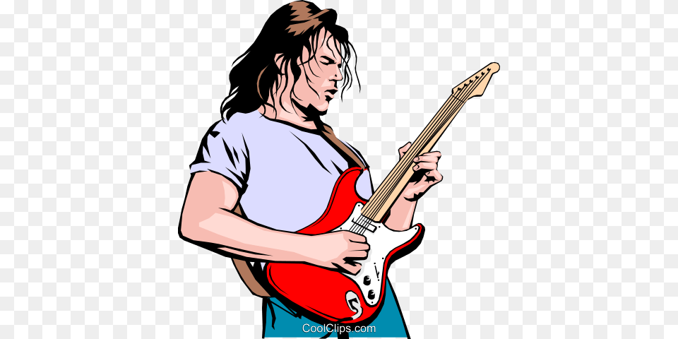 Guitar Player Royalty Vector Clip Art Illustration, Musical Instrument, Adult, Female, Person Png Image