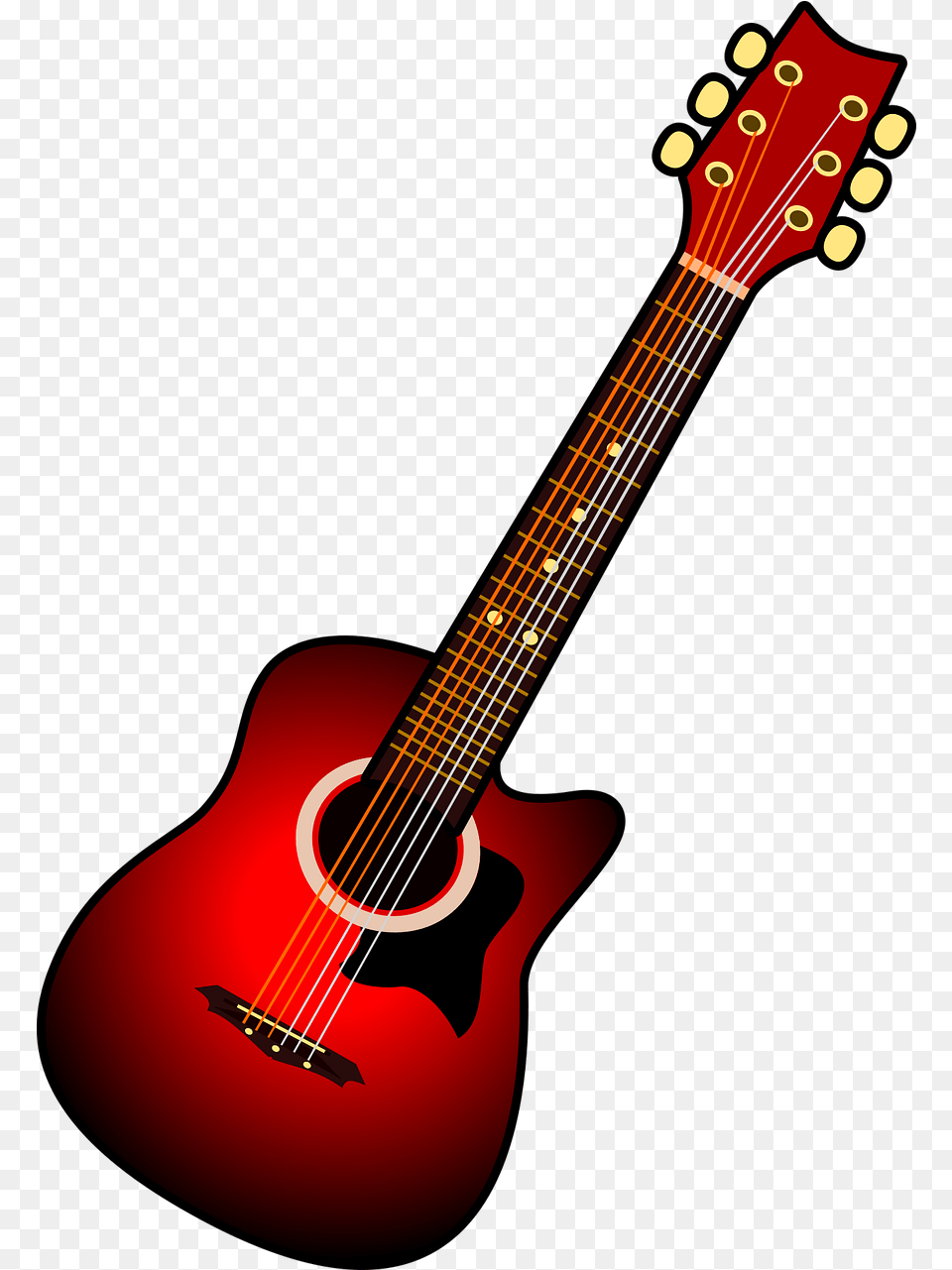 Guitar Red String Instruments Guitar Graphic Red, Bass Guitar, Musical Instrument Free Transparent Png