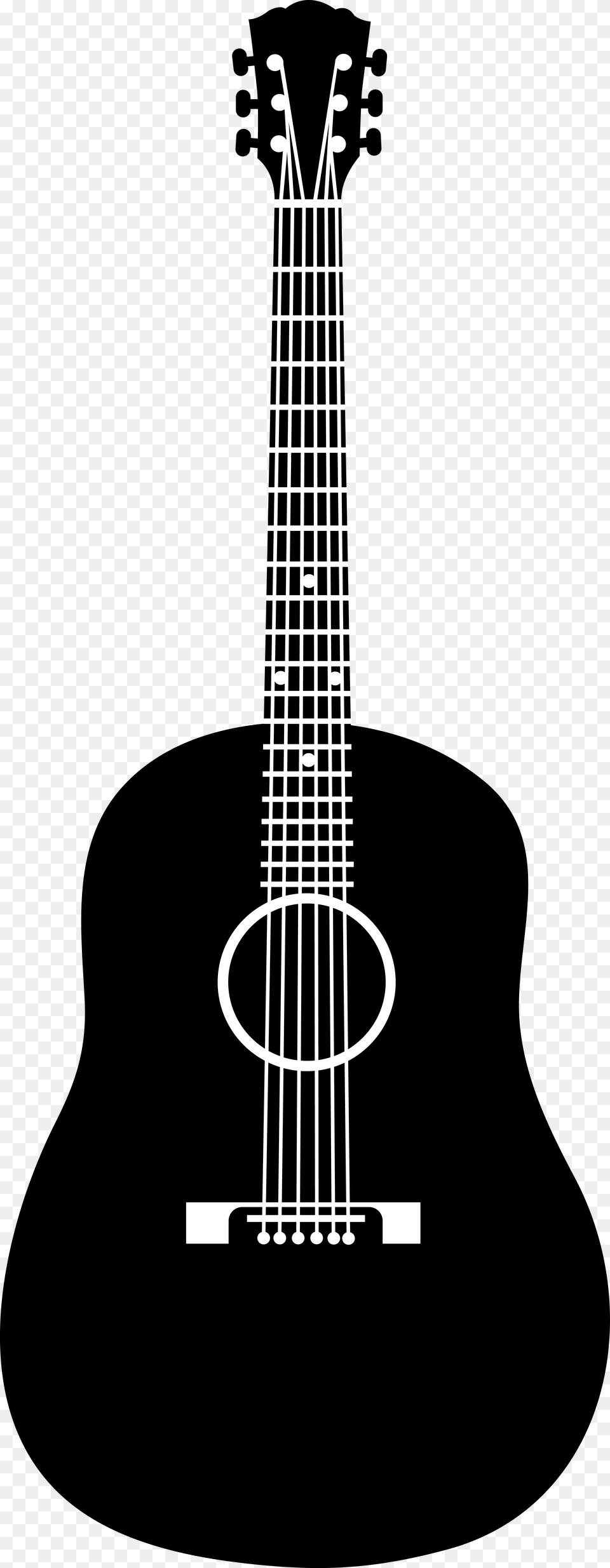 Guitar Silhouette Acoustic Guitar Clipart Black And White, Musical Instrument Free Png Download