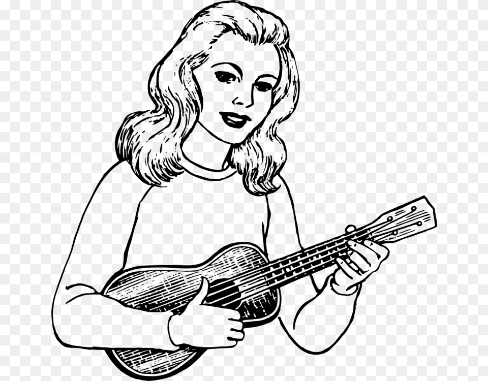 Guitar String Instruments Musical Instruments Ukulele Free, Gray Png